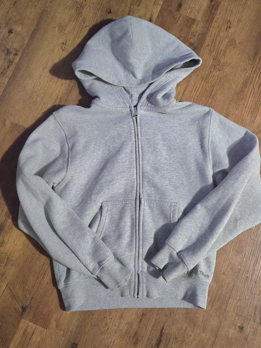TNA Fleece Heather Gray Zip-Up Hoodie Sweater